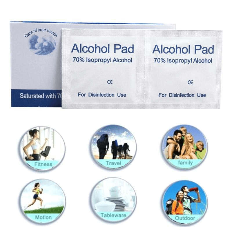 Alcohol Wet Wipe Disposable Pad | 100 Pcs Alcohol Wet Wipe Disposable Disinfection Prep Swap Pad  Antiseptic Skin Cleaning Care Jewelry Mobile Phone Clean Wipe