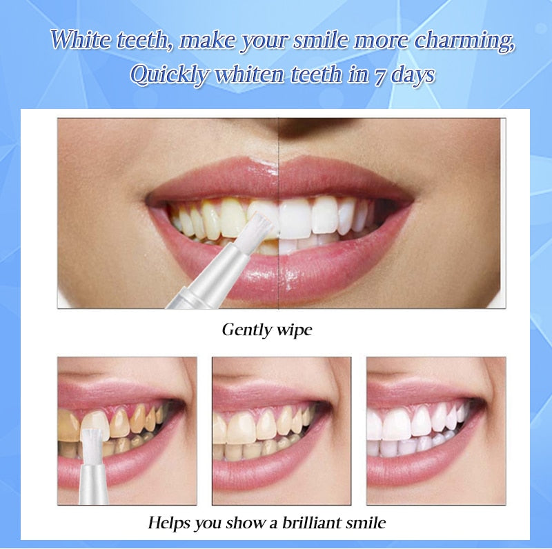 Teeth Whitening Pen | White Teeth Whitening Pen Tooth Gel Whitener Bleach Remove Plaque Stains Dental Tools Oral Hygiene Teeth Cleaning Serum