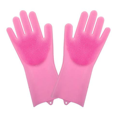 Kitchen Gloves | 1 Pair Gloves Kitchen Silicone Cleaning Gloves Magic Silicone Dish Washing Glove for Household Scrubber Rubber Kitchen Clean Tool