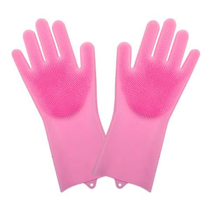 Kitchen Gloves | 1 Pair Gloves Kitchen Silicone Cleaning Gloves Magic Silicone Dish Washing Glove for Household Scrubber Rubber Kitchen Clean Tool