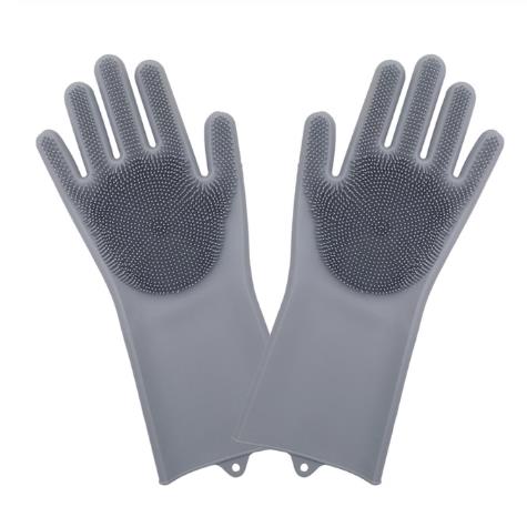 Kitchen Gloves | 1 Pair Gloves Kitchen Silicone Cleaning Gloves Magic Silicone Dish Washing Glove for Household Scrubber Rubber Kitchen Clean Tool