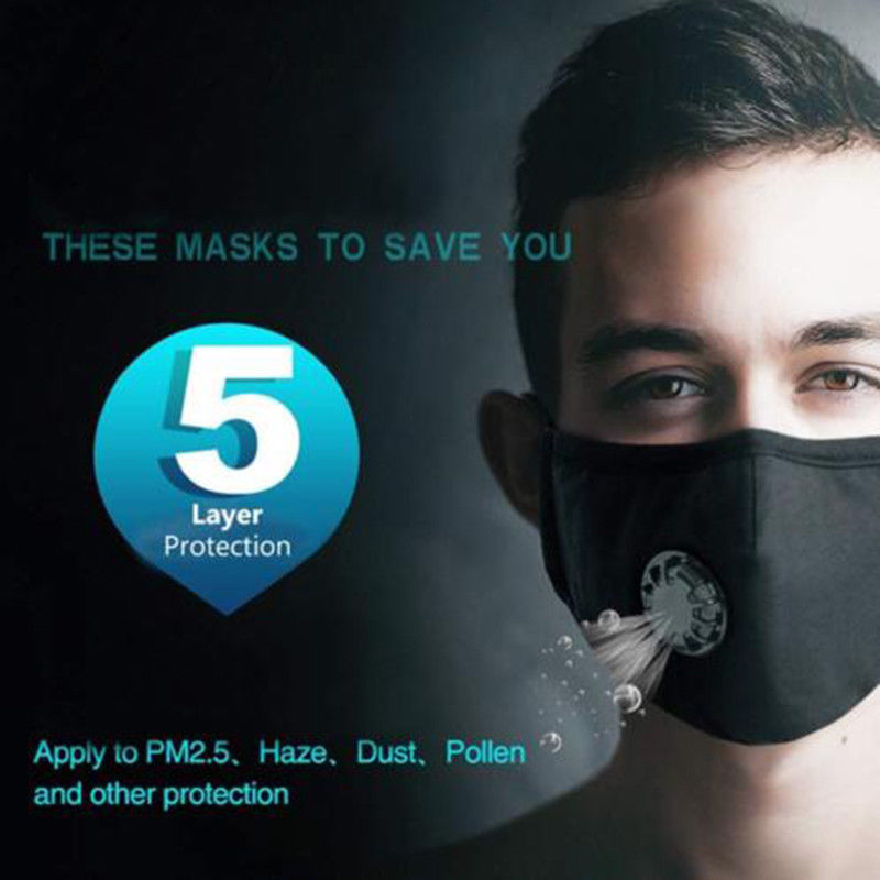 Reusable KN 95 Mask | KN 95 Anti-Pollution Mask PM 2.5 N 95 Face Mask Anti-Dust Mask Respirator Masks Cotton Unisex Against Dirt Dust Protection Masks + Free 2 Filters