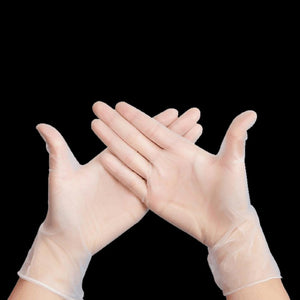 Anti-Bacterial Transparent Gloves | 100 Pcs Disposable 9 Inch PVC Transparent Gloves Anti-Puncture Ability Tapered Cuffs Anti-Bacterial Penetration