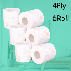 Toilet Paper Roll | Toilet Paper Roll Papier Toilette Toilet Tissue Printing Pattern Paper Toilet Tissue Roll Pack 6 Rolls 4 Ply Paper Towels Tissue